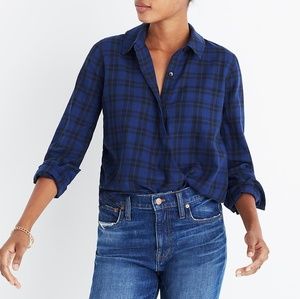 Madewell front wrap Arion plaid top